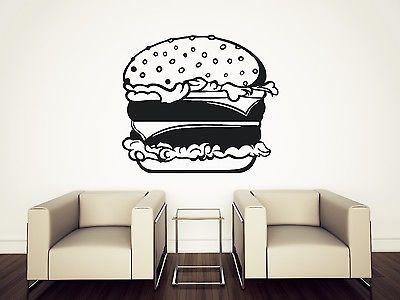 Wall Sticker Vinyl Decal Fastfood Hamburger Bun Cheese Salad Unique Gift (n272)