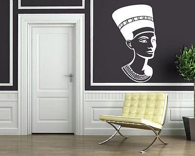 Wall Vinyl Sticker Nefertiti Pharaoh Ancient Egyptian Queen History Art Unique Gift (n070)