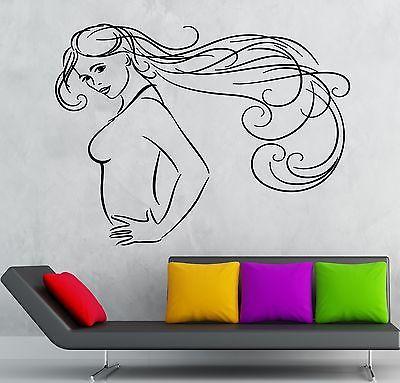 Wall Sticker Vinyl Decal Beautiful Sexy Girl Long Hair Hairdresser Unique Gift (ig1849)