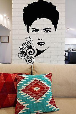 Wall Sticker Vinyl Decal Beautiful Female Face Eyes Eyebrows Lips Circle Unique Gift (n036)