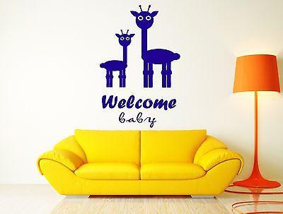 Welcome Baby Giraffe Cool Home Sweet Home Decor Living Room Wall Decal Unique Gift (z2575)