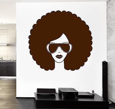 Wall Vinyl Music Black Afro American Girl Guaranteed Quality Decal Unique Gift (z3551)