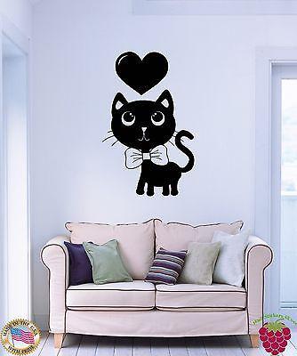 Wall Stickers Vinyl Decal Cat Kitty Pet And Heart Coolest Decor For You Unique Gift z1591