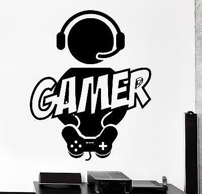 Wall Sticker Gaming Gamer Joystick Video Computer Game Vinyl Decal Unique Gift (z3088)