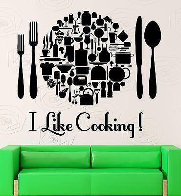 Wall Sticker Vinyl Decal I Like Cooking Decor Kitchen Restaurant Unique Gift (ig2085)