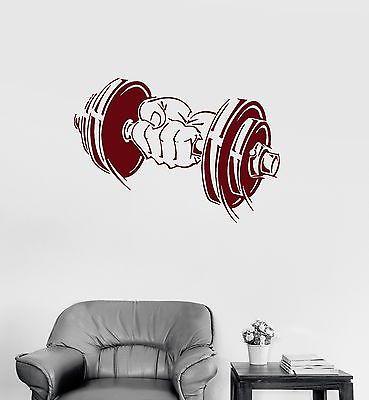Vinyl Decal Dumbbell Bodybuilding Work Out Sport Gym Arm Fitness Wall Sticker Unique Gift (ig1063)
