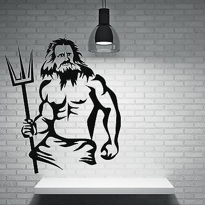 Wall Vinyl Sticker Decal Neptune King Sea Poseidon Mythology Ancient Rome Unique Gift (n300)