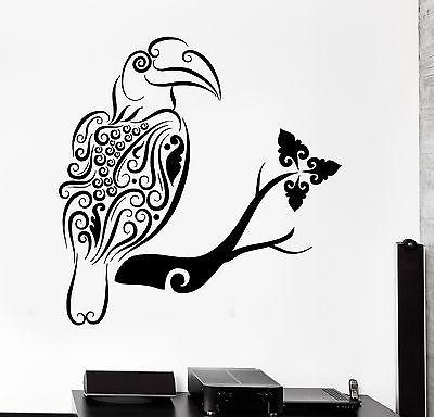 Wall Decal Parrot Bird Africa Ornament Tribal Mural Vinyl Decal Unique Gift (z3182)