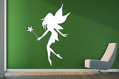 Wall Sticker Vinyl Decal Little Fairy With Wings and a Magic Wand Unique Gift (n127)