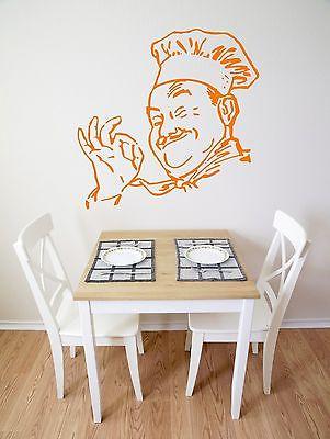 Wall Sticker Vinyl Decal for Kitchen Cook Food Restaurant Chef Unique ...
