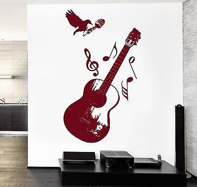 Wall Vinyl Music Rock Microphone Notes Raven Guaranteed Quality Decal Unique Gift (z3556)