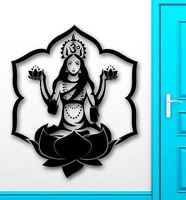 Wall Sticker Vinyl Decal Om Mantra Meditation Girl Buddhism Lotus Unique Gift (ig2139)