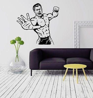 Wall Stickers Martial Arts Fighter Sport Man MMA Boys Room Vinyl Decal Unique Gift (ig2060)