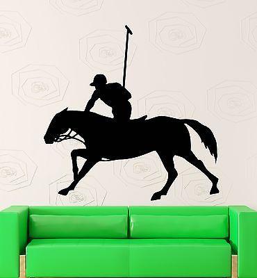 Wall Sticker Vinyl Decal Equestrian Sport Polo Horse Rider Unique Gift (ig1868)