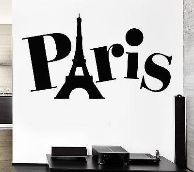 Paris Wall Stickers France Eiffel Tower Europe Tourism Vinyl Decal (ig1602)