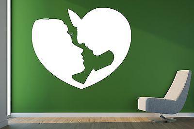 Wall Sticker Vinyl Decal Image Heart Valentine Kiss Love Couple Decor Unique Gift (n133)