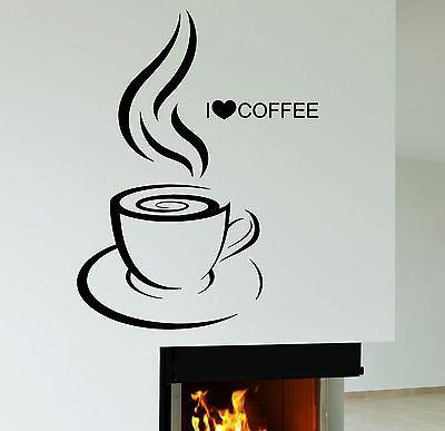Wall Decal I Love Coffee House Cafe Kitchen Decor Vinyl Stickers Mural Unique Gift (ig2525)