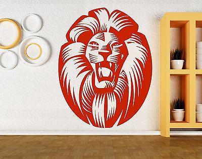 Wall Sticker Vinyl Decal Lion Head Medallion Animal Decor Big Cat Hunter Unique Gift (m413)