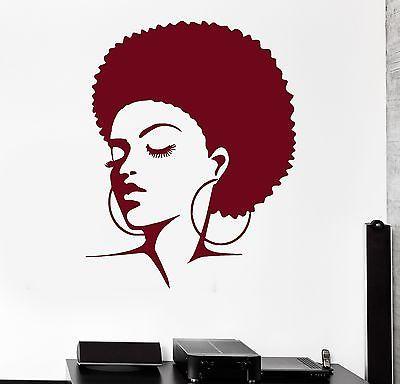 Wall Stickers Vinyl Decal Black Lady Barber Face Hot Sexy Hair Salon Unique Gift (ig1633)