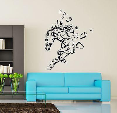 Wall Vinyl Horse Mustang Rocks Animal Ornament Mural Vinyl Decal Unique Gift (z3359)