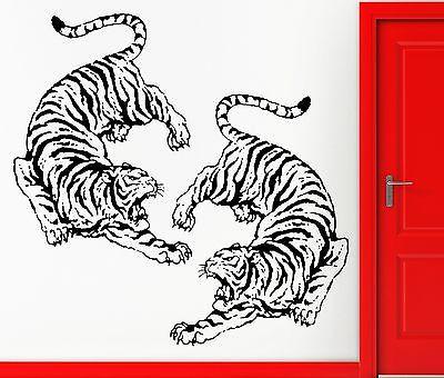 Wall Stickers Vinyl Decal Fighting Tigers Animals Fight Predators Decor Unique Gift (z2386)