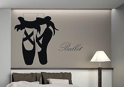 Wall Sticker Vinyl Decal Ballet Pointe Shoes Slim Legs Bows Dance Unique Gift (n296)