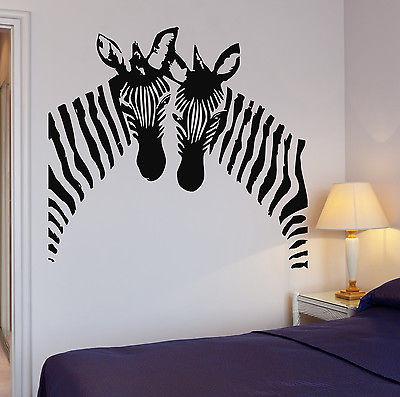 Zebra Wall Stickers Vinyl Decal African Animal Couple Decor Murals Uni ...