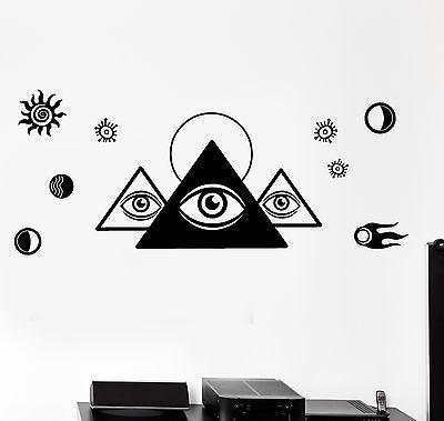 Wall Decal Masons Pyramid Space Universe Cool Mural Vinyl Decal Unique Gift (z3161)
