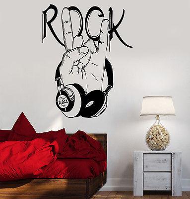 Wall Vinyl Music Headphones Rock Sign Guaranteed Quality Decal Unique Gift (z3537)