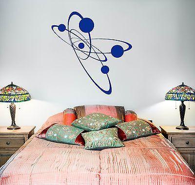Wall Vinyl Atom Electron Bedroom Mural Vinyl Decal Unique Gift (z3382)