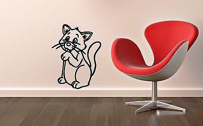 Wall Stickers Vinyl Decal Nursery Cute Cat For Kids Animal Unique Gift ig1439