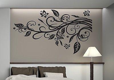 Wall Sticker Branch Leaves Flower Liana Stars Vinyl Decal Unique Gift (n316)