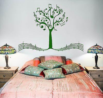 Wall Vinyl Music Notes Tree For Bedroom Guaranteed Quality Decal Unique Gift (z3529)