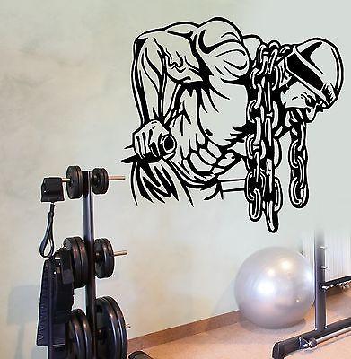 Wall Decal Sport Deeps Gym Bodybuilder Muscle Man Weights Cool Decor Unique Gift (z2771)