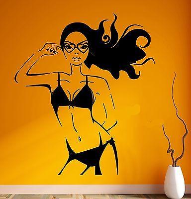 Wall Sticker Vinyl Decal Hot Girl Sexy Lingerie Panties Swimsuit Boobs Unique Gift (ig1972)