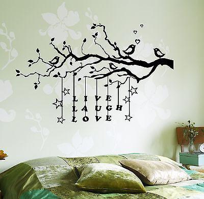 Wall Decal Tree Branch Live Laugh Love Vinyl Sticker Unique Gift (z3633)