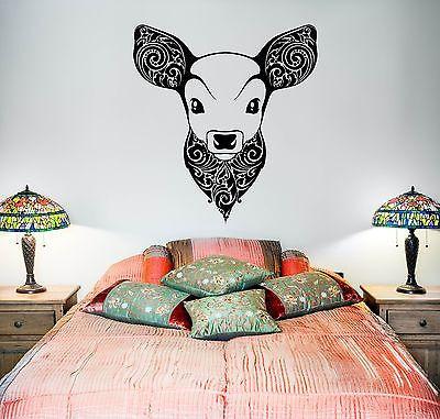 Wall Vinyl Deer Fawn Animal Ornament Mural Vinyl Decal Unique Gift (z3354)