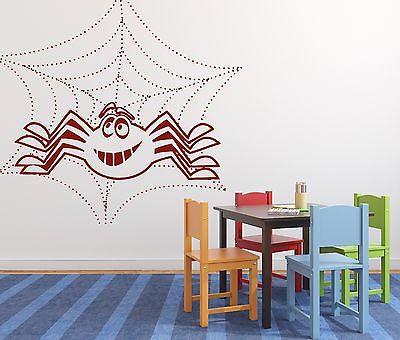 Wall Stickers Small Merry Spider Web Predator Arachnology Vinyl Decal Unique Gift (n332)