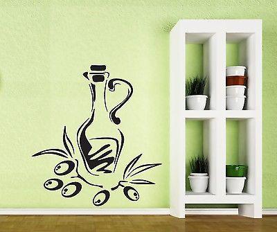 Wall Sticker Vinyl  Decal  Branch Glass Jar Olive Oil Fruit Decor Unique Gift (n028)