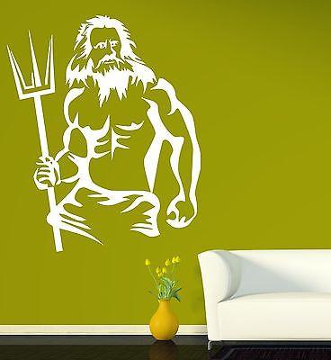 Wall Vinyl Sticker Decal Neptune King Sea Poseidon Mythology Ancient Rome Unique Gift (n300)