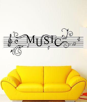 Wall Stickers Vinyl Decal Music Notes Rock`n`Roll For Living Room Unique Gift (z1734)