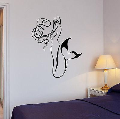 Wall Vinyl Sticker Decal Mermaid Bathroom Decor Kids Room Art Unique Gift (ig2120)