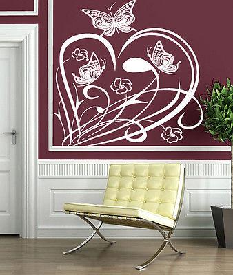 Wall Sticker Vinyl Decal Flock of Butterflies Flit Grass Flowers Joy Unique Gift (n149)