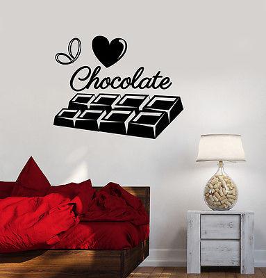 Vinyl Decal I Love Chocolate Sweet Girl Room Kitchen Wall Stickers Unique Gift (ig2131)