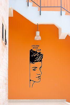 Wall Stickers Vinyl Decal Strong Hair Club Man Hairdresser Hairstyle (ig938)