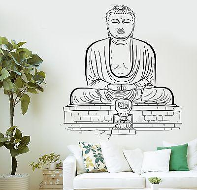 Wall Mural Buddha Buddhism Sitting Japan Kamakura Yoga Om Vinyl Sticker Unique Gift (z2866)