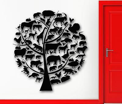 Wall Sticker Vinyl Decal Tree Animal Nature for Kids Baby Room Nursery Unique Gift (ig1960)