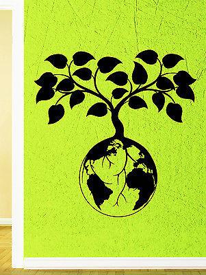 Wall Decal Tree Foliage Nature Planet Earth World Greens Vinyl Stickers Unique Gift (ed154)