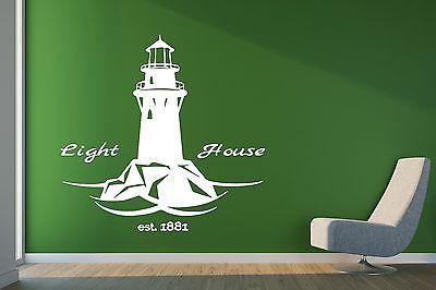 Wall Vinyl Sticker Decal Lighthouse Tower Beacons Beach Decor Unique Gift (n173)