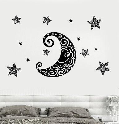 Wall Decal Moon Stars Space Ornament Tribal Mural Vinyl Decal Unique G ...